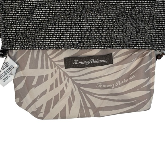 TOMMY BAHAMA BEADED GEOMETRIC ABALONE SHELL TRIM CLUTCH WRISTLET BAG - Picture 4 of 8